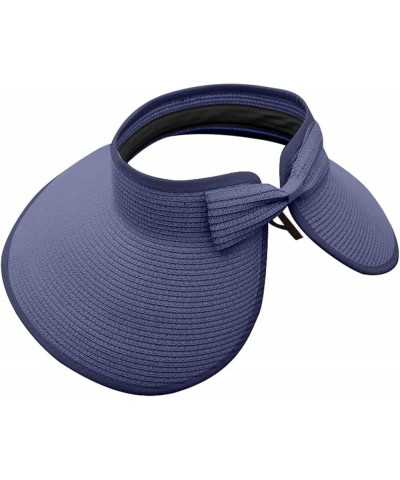 Visor Hat Straw Women's Foldable Bowtie Summer w/Cute Sun Baseball Caps L A Hats 5-navy $11.64 Visors