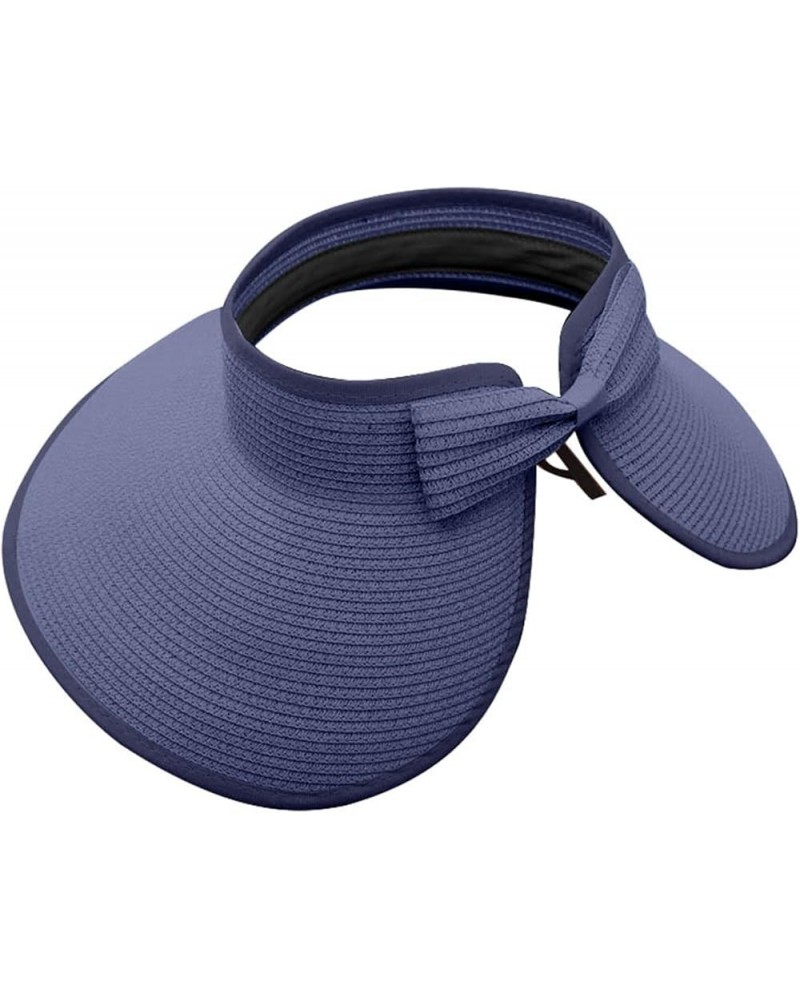 Visor Hat Straw Women's Foldable Bowtie Summer w/Cute Sun Baseball Caps L A Hats 5-navy $11.64 Visors