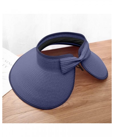 Visor Hat Straw Women's Foldable Bowtie Summer w/Cute Sun Baseball Caps L A Hats 5-navy $11.64 Visors