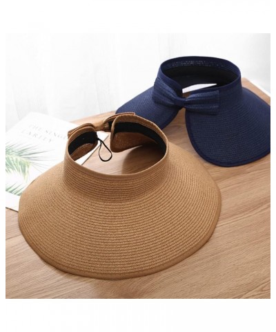 Visor Hat Straw Women's Foldable Bowtie Summer w/Cute Sun Baseball Caps L A Hats 5-navy $11.64 Visors