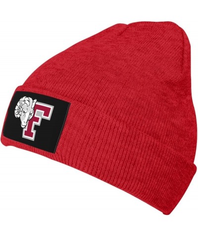 Fordham Rams Logo Stretch Beanie Knit Hat for Men Women Winter Fall Spring Warm Cap Red $11.99 Skullies & Beanies