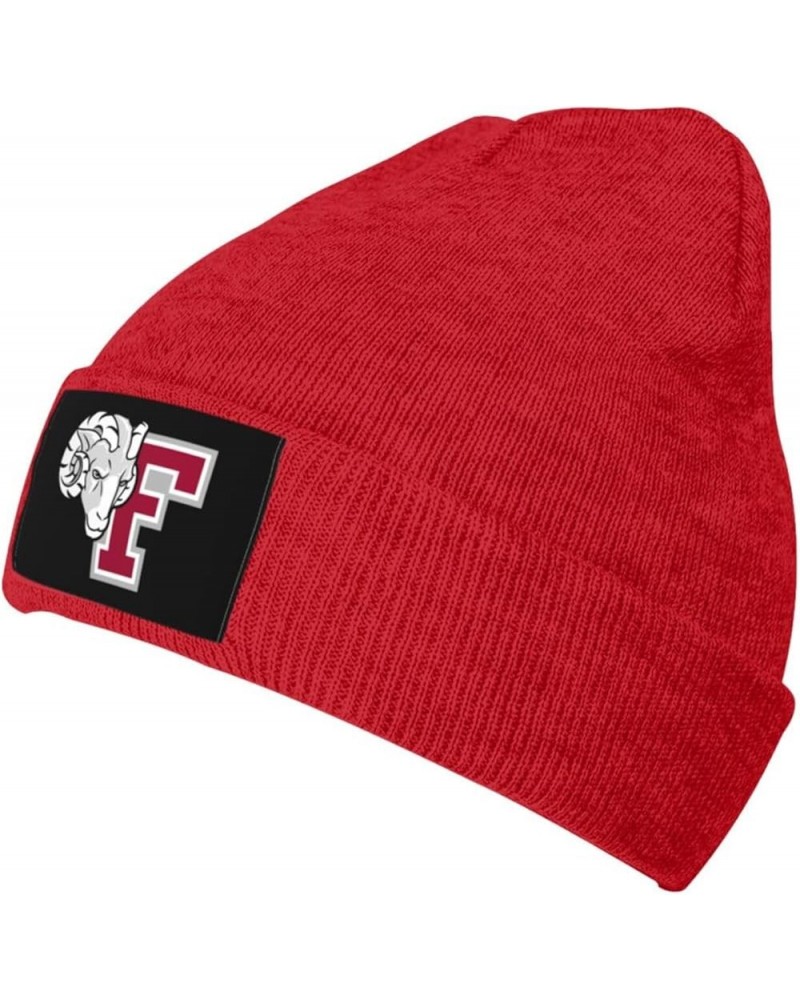 Fordham Rams Logo Stretch Beanie Knit Hat for Men Women Winter Fall Spring Warm Cap Red $11.99 Skullies & Beanies