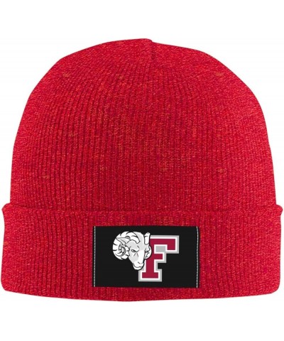 Fordham Rams Logo Stretch Beanie Knit Hat for Men Women Winter Fall Spring Warm Cap Red $11.99 Skullies & Beanies