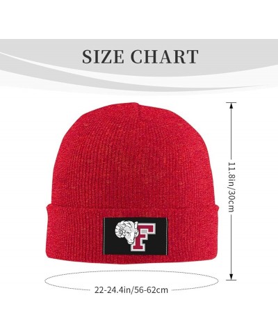 Fordham Rams Logo Stretch Beanie Knit Hat for Men Women Winter Fall Spring Warm Cap Red $11.99 Skullies & Beanies