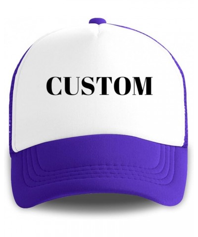 Custom Hat Your Design Here Custom Logo Hat Adjustable Baseball Cap Custom Trucker Hats Unisex Funny Personalized Hat Purple ...