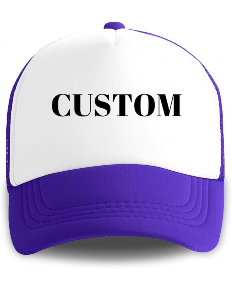 Custom Hat Your Design Here Custom Logo Hat Adjustable Baseball Cap Custom Trucker Hats Unisex Funny Personalized Hat Purple ...