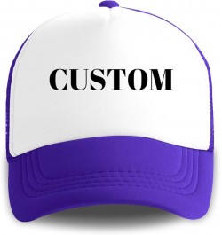 Custom Hat Your Design Here Custom Logo Hat Adjustable Baseball Cap Custom Trucker Hats Unisex Funny Personalized Hat Purple ...