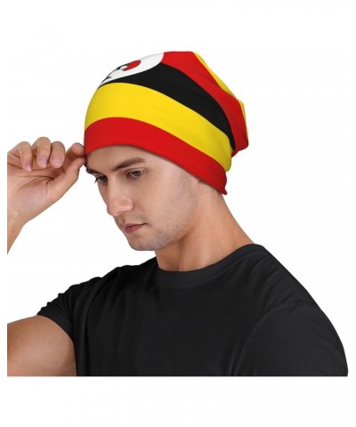 Uganda Flag Experience Cozy Luxury: Milk Silk Knit Beanie - Your Must-Have Outdoor Accessory! Black $12.88 Skullies & Beanies