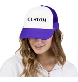 Custom Hat Your Design Here Custom Logo Hat Adjustable Baseball Cap Custom Trucker Hats Unisex Funny Personalized Hat Purple ...