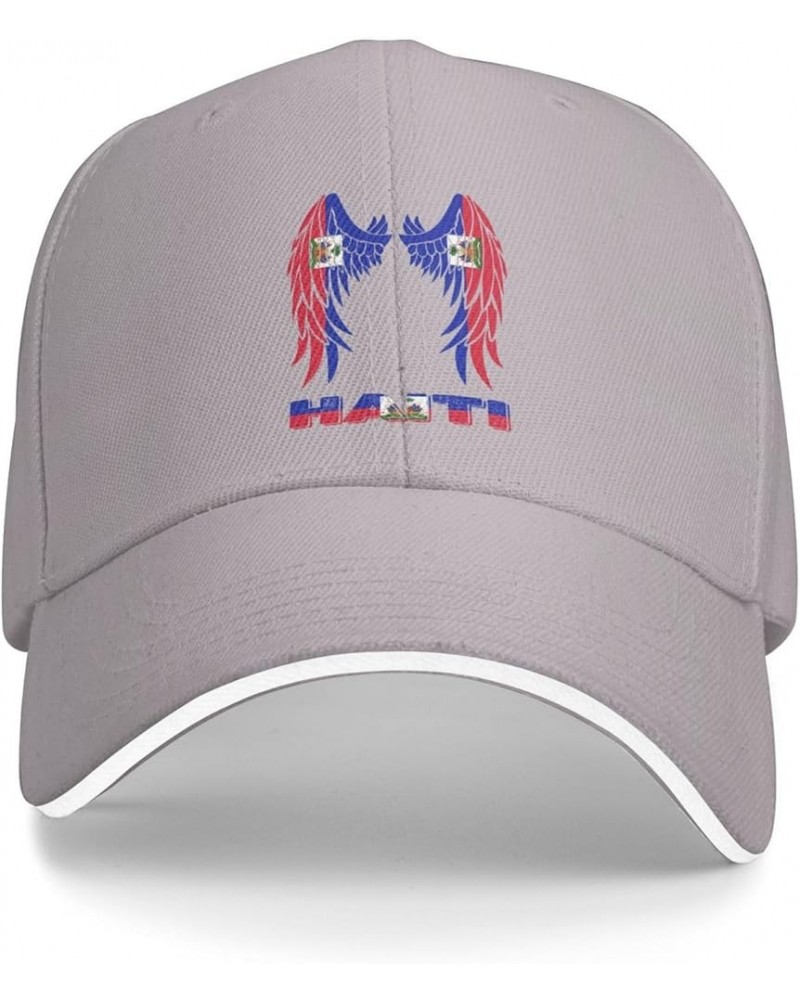 Wings Haiti Flag Baseball Cap Dad Truck Flat Bill Snapback Brim Hat Gray $11.96 Baseball Caps