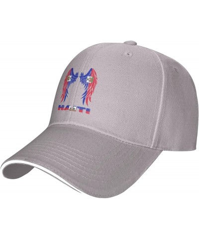 Wings Haiti Flag Baseball Cap Dad Truck Flat Bill Snapback Brim Hat Gray $11.96 Baseball Caps