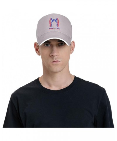 Wings Haiti Flag Baseball Cap Dad Truck Flat Bill Snapback Brim Hat Gray $11.96 Baseball Caps