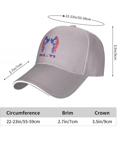 Wings Haiti Flag Baseball Cap Dad Truck Flat Bill Snapback Brim Hat Gray $11.96 Baseball Caps