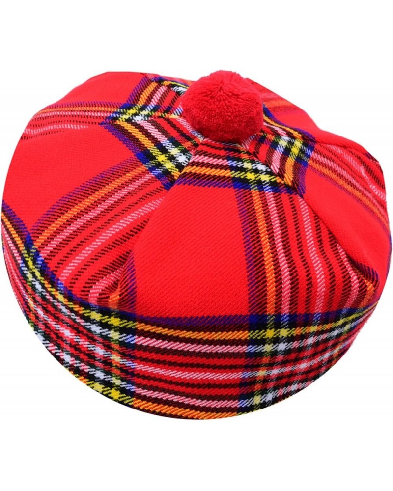 Scottish Tam Hat - Traditional Tam O Shanter Hat Men Caps with Pompom - Classic Scottish Caps for Men Royal Stewart $11.69 Sk...