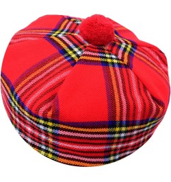 Scottish Tam Hat - Traditional Tam O Shanter Hat Men Caps with Pompom - Classic Scottish Caps for Men Royal Stewart $11.69 Sk...