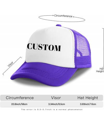 Custom Hat Your Design Here Custom Logo Hat Adjustable Baseball Cap Custom Trucker Hats Unisex Funny Personalized Hat Purple ...