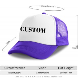 Custom Hat Your Design Here Custom Logo Hat Adjustable Baseball Cap Custom Trucker Hats Unisex Funny Personalized Hat Purple ...