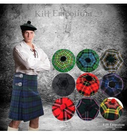 Scottish Tam Hat - Traditional Tam O Shanter Hat Men Caps with Pompom - Classic Scottish Caps for Men Royal Stewart $11.69 Sk...