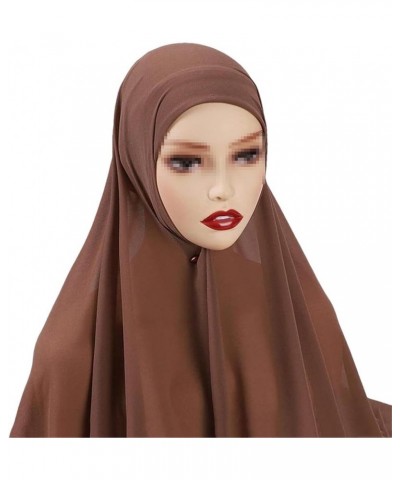 1Pcs Chiffon Hijab Scarf For Women Instant Hijab Muslim Ladies Islam Hijab Scarf Muslim Wrap Headscarf F $16.25 Scarves