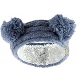 Children's Kids' Double Pom Cable Knit Fuzzy Lined Ear Warmer Headband Dark Denim $8.47 Cold Weather Headbands