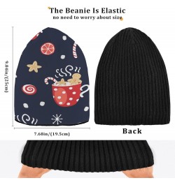 Christmas Gingerbread Cup Candy Beanie Hat Men Slouchy Skull Cap Warm Knit Women Winter Cuffed Plain Hat Multicolor $10.89 Sk...