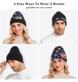 Christmas Gingerbread Cup Candy Beanie Hat Men Slouchy Skull Cap Warm Knit Women Winter Cuffed Plain Hat Multicolor $10.89 Sk...