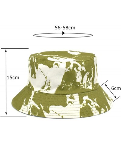 Summer Turbans for Women Fisherman's Hat Tie Dye Color Double Sided Basin Hat Fashion Cotton Bucket (Green, One Size) One Siz...