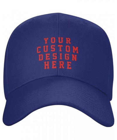 Custom Hat Add Your Own Text Logo Picture Design Your Personalized Baseball Hats Blue $7.36 Baseball Caps