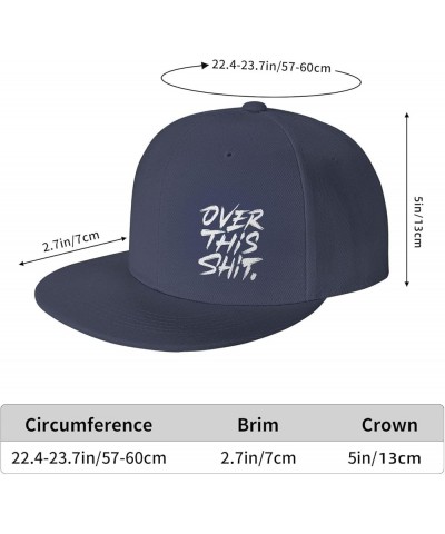 Over This Shit Hat Flat Bill Baseball Cap Hip Hop Style Flat Visor Hats Adjustable Outdoor Black Cap Unisex Navy Blue $11.13 ...