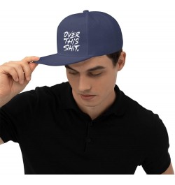 Over This Shit Hat Flat Bill Baseball Cap Hip Hop Style Flat Visor Hats Adjustable Outdoor Black Cap Unisex Navy Blue $11.13 ...