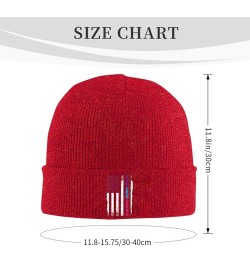 American Flag Thyroid Cancer Awareness Cozy Knitted Hat for Winter - Warm Comfort Black Red $15.13 Skullies & Beanies