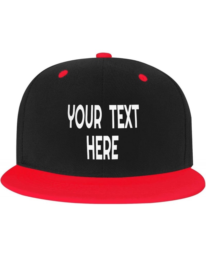 Custom Hats,Custom Photo Hats Your Custom Here,Add Your Own Text and Design,Classic Mens Womens Personalized Baseball Hat Red...