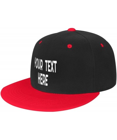 Custom Hats,Custom Photo Hats Your Custom Here,Add Your Own Text and Design,Classic Mens Womens Personalized Baseball Hat Red...