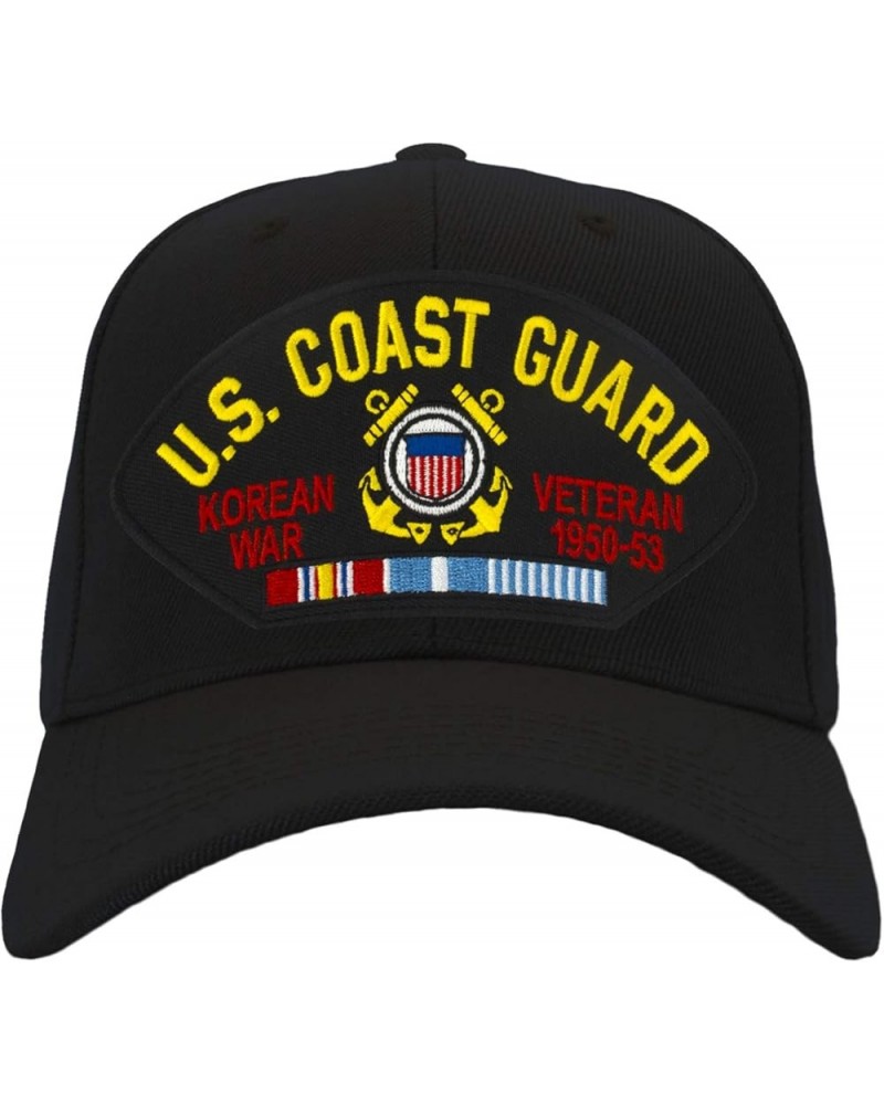 US Coast Guard - Korean War Veteran Hat/Ballcap Adjustable One Size Fits Most (Multiple Colors & Styles) Black Add American F...