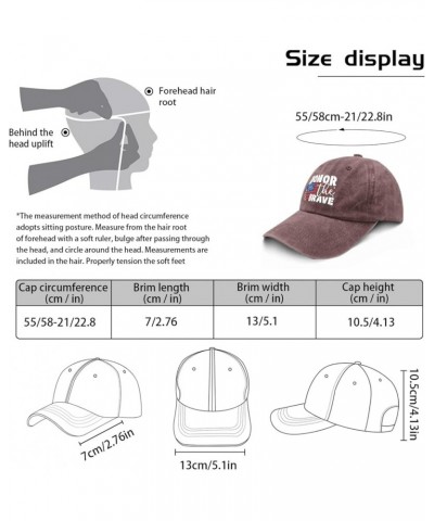 Honor The Brave Caps Hats for Men Fashion Pigment Black Womens Trucker Hat Gifts for Men Workout Hat Wine Red $10.38 Sun Hats