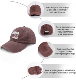 Honor The Brave Caps Hats for Men Fashion Pigment Black Womens Trucker Hat Gifts for Men Workout Hat Wine Red $10.38 Sun Hats