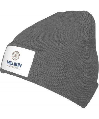 Millikin University Logo Classic Warm Winter Knit Cap Fleece Lined Beanie Hat Deep Heather $12.13 Skullies & Beanies