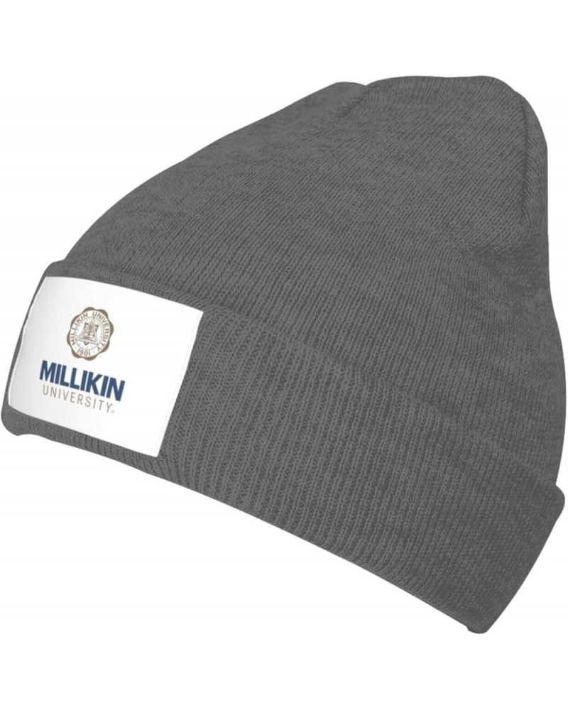 Millikin University Logo Classic Warm Winter Knit Cap Fleece Lined Beanie Hat Deep Heather $12.13 Skullies & Beanies