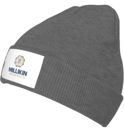 Millikin University Logo Classic Warm Winter Knit Cap Fleece Lined Beanie Hat Deep Heather $12.13 Skullies & Beanies