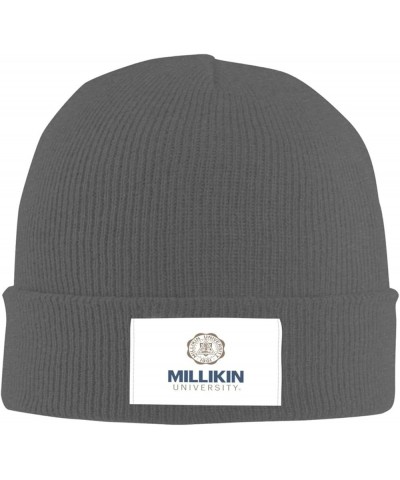 Millikin University Logo Classic Warm Winter Knit Cap Fleece Lined Beanie Hat Deep Heather $12.13 Skullies & Beanies