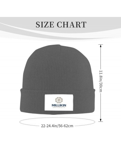 Millikin University Logo Classic Warm Winter Knit Cap Fleece Lined Beanie Hat Deep Heather $12.13 Skullies & Beanies