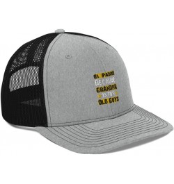 El Padre Because Grandpa is for Old Guys Funny Dad Gift Fun Trucker Cap Heather Grey / Black $19.58 Baseball Caps