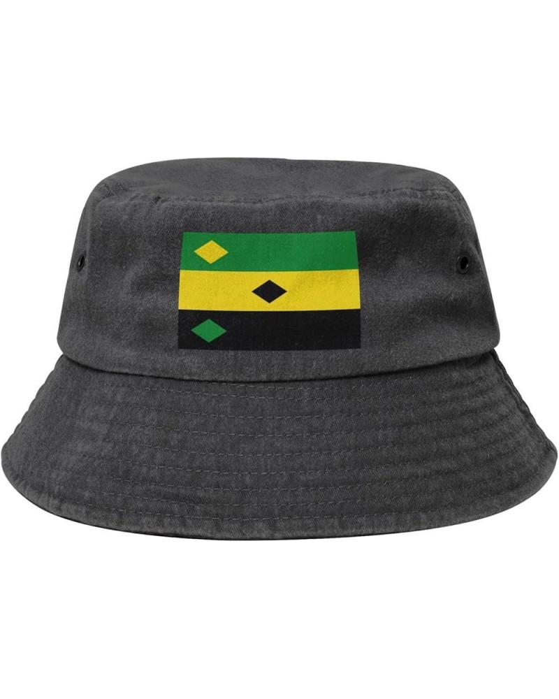 Heerjansdam vlag Denim Bucket Hat Adult Unisex Fishing Sun Hat Black Black $11.42 Bucket Hats