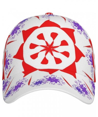 Rotating Purple Flowers Fashionable Sports Baseball Cap with Stable Structure and Good Sunshade Effect Suitable for Sports Ou...