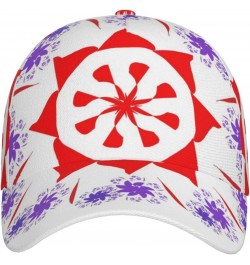 Rotating Purple Flowers Fashionable Sports Baseball Cap with Stable Structure and Good Sunshade Effect Suitable for Sports Ou...