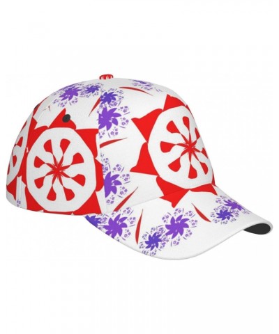 Rotating Purple Flowers Fashionable Sports Baseball Cap with Stable Structure and Good Sunshade Effect Suitable for Sports Ou...