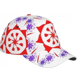 Rotating Purple Flowers Fashionable Sports Baseball Cap with Stable Structure and Good Sunshade Effect Suitable for Sports Ou...