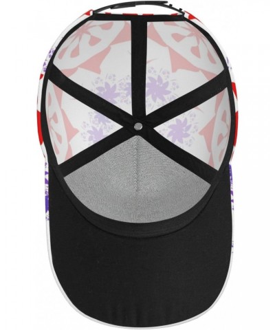 Rotating Purple Flowers Fashionable Sports Baseball Cap with Stable Structure and Good Sunshade Effect Suitable for Sports Ou...