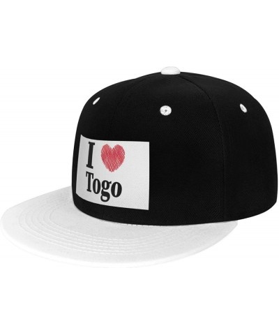 I Love Togo Snapback Hat for Men Women Baseball Cap Trucker Flat Bill Hats Dad Caps White $12.36 Baseball Caps