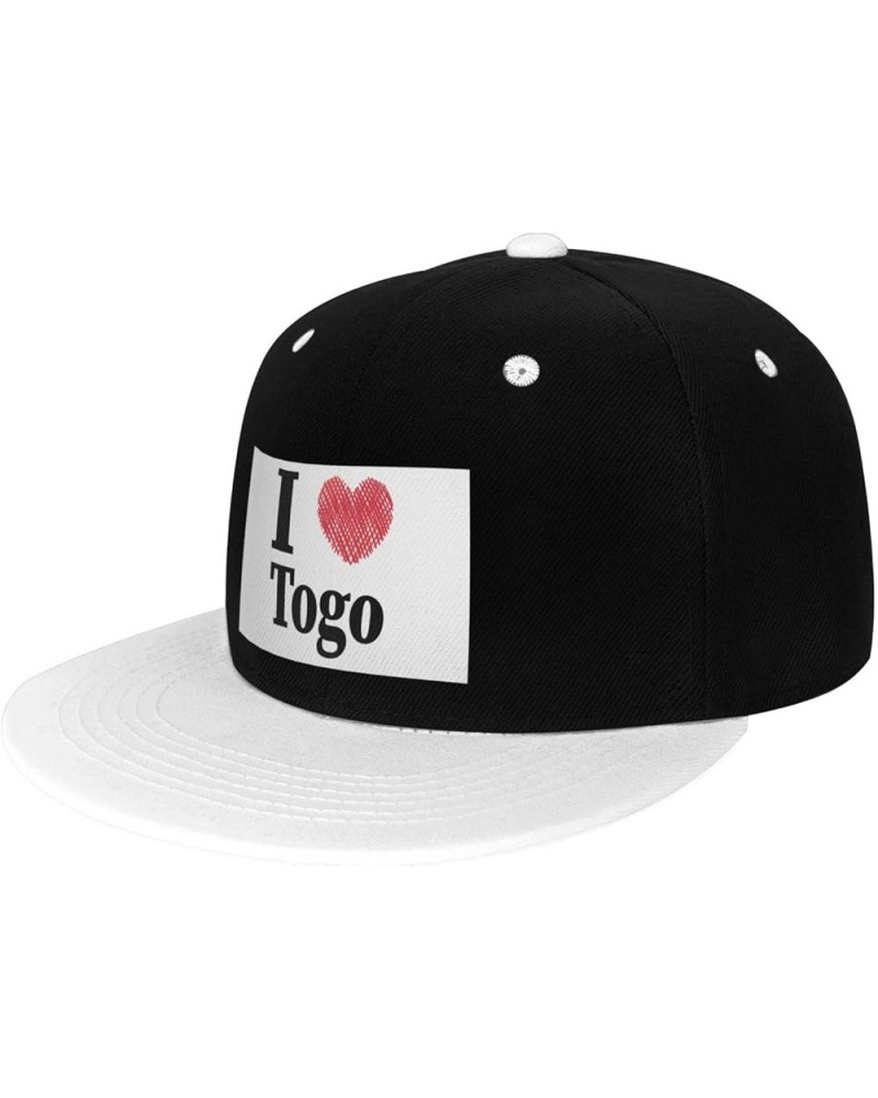 I Love Togo Snapback Hat for Men Women Baseball Cap Trucker Flat Bill Hats Dad Caps White $12.36 Baseball Caps